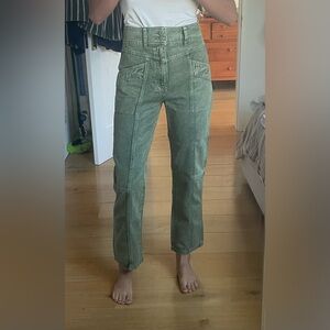 High waisted green BDG denim pant